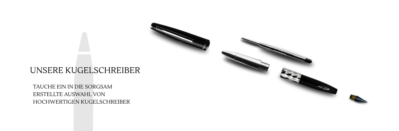 Unsere Kugelschreiber Nova Black auseinandergezogen